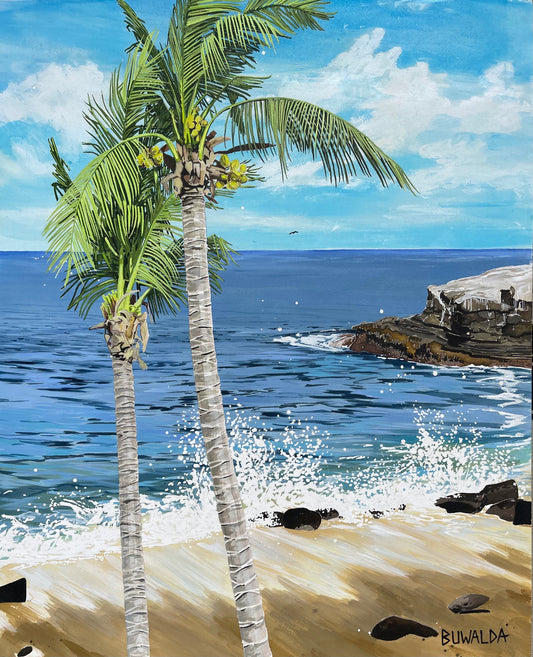 Original Painting, "Breeze", Acrylic Ink on Stretched and Mounted Arches 24"x30" SOLD