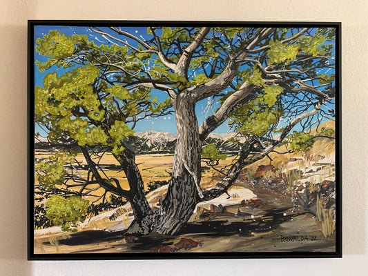 Original Painting Acrylic Ink on Stretched Watercolor Paper "Pinyon", 40"x30", 'Shelter-Wood' Series 2022 $4,000 SOLD