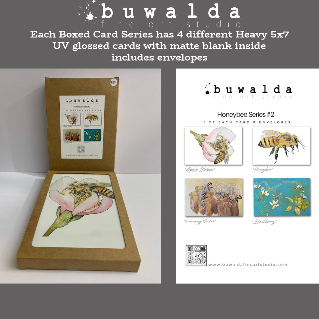 CARDS-4 SET ART CARDS -- "Honeybee Series #2" FREE SHIPPING