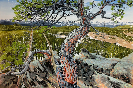 Original Painting "Eldora" , 2023, 24"x36", Acrylic ink on stretched 140lb Arches. $3,900 SOLD