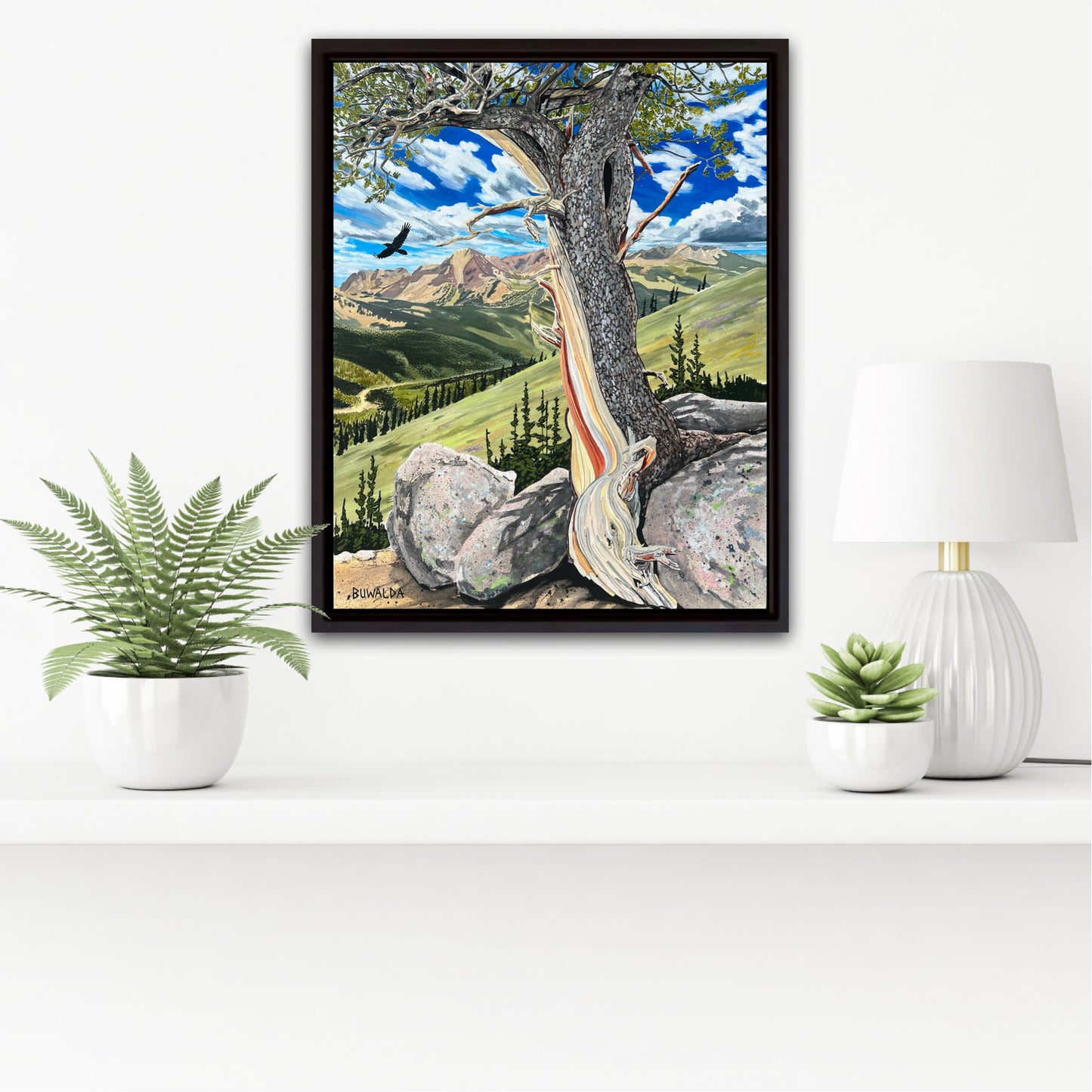Original Painting, "Bristlecone #2", Acrylic Ink on Stretched and Mounted Arches 24"x30"