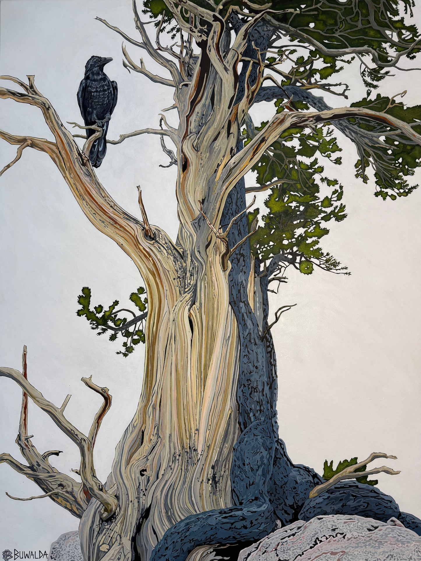 Original Painting, "Nevermore", Acrylic Ink on Stretched and Mounted Arches 36x48inches