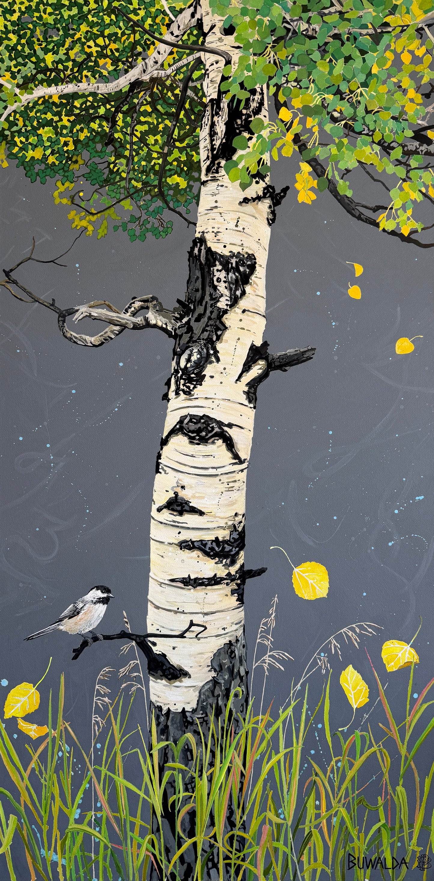Original Painting, "Threshold", Acrylic Ink on Stretched and Mounted Arches 24"x48"