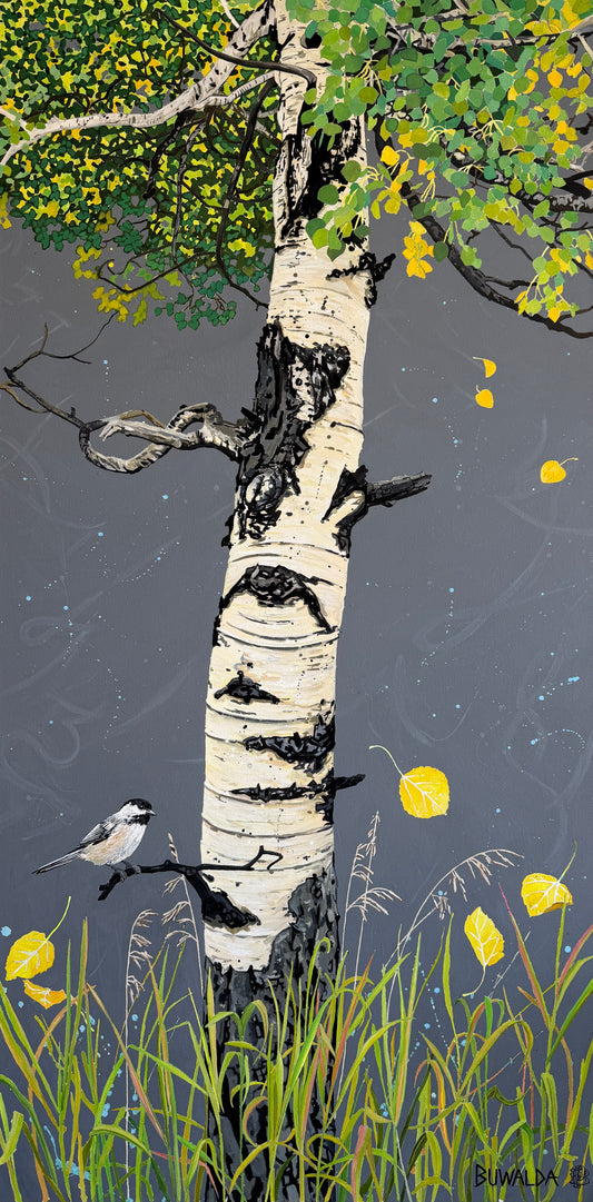 Original Painting, "Threshold", Acrylic Ink on Stretched and Mounted Arches 24"x48"