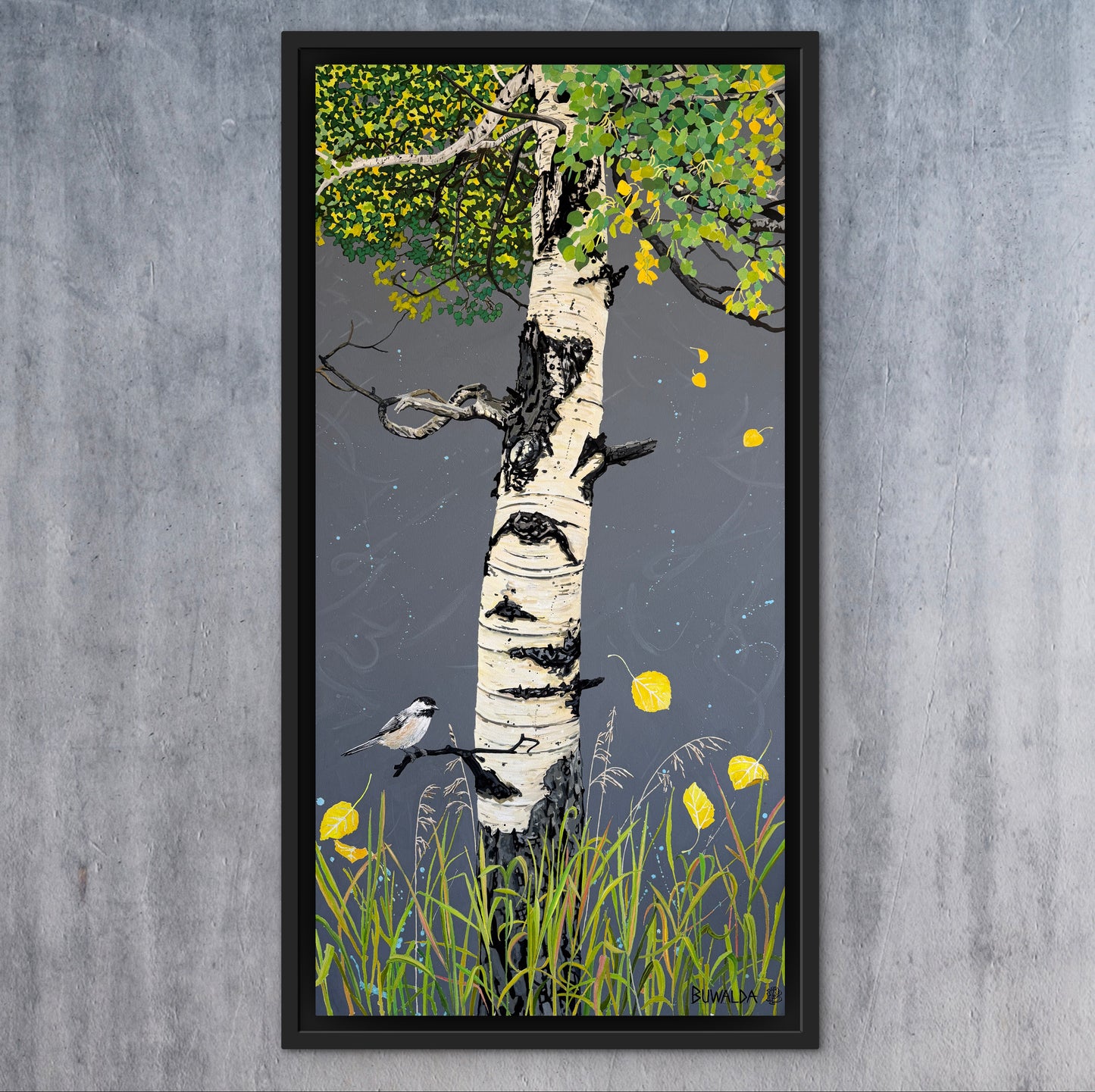 Original Painting, "Threshold", Acrylic Ink on Stretched and Mounted Arches 24"x48"