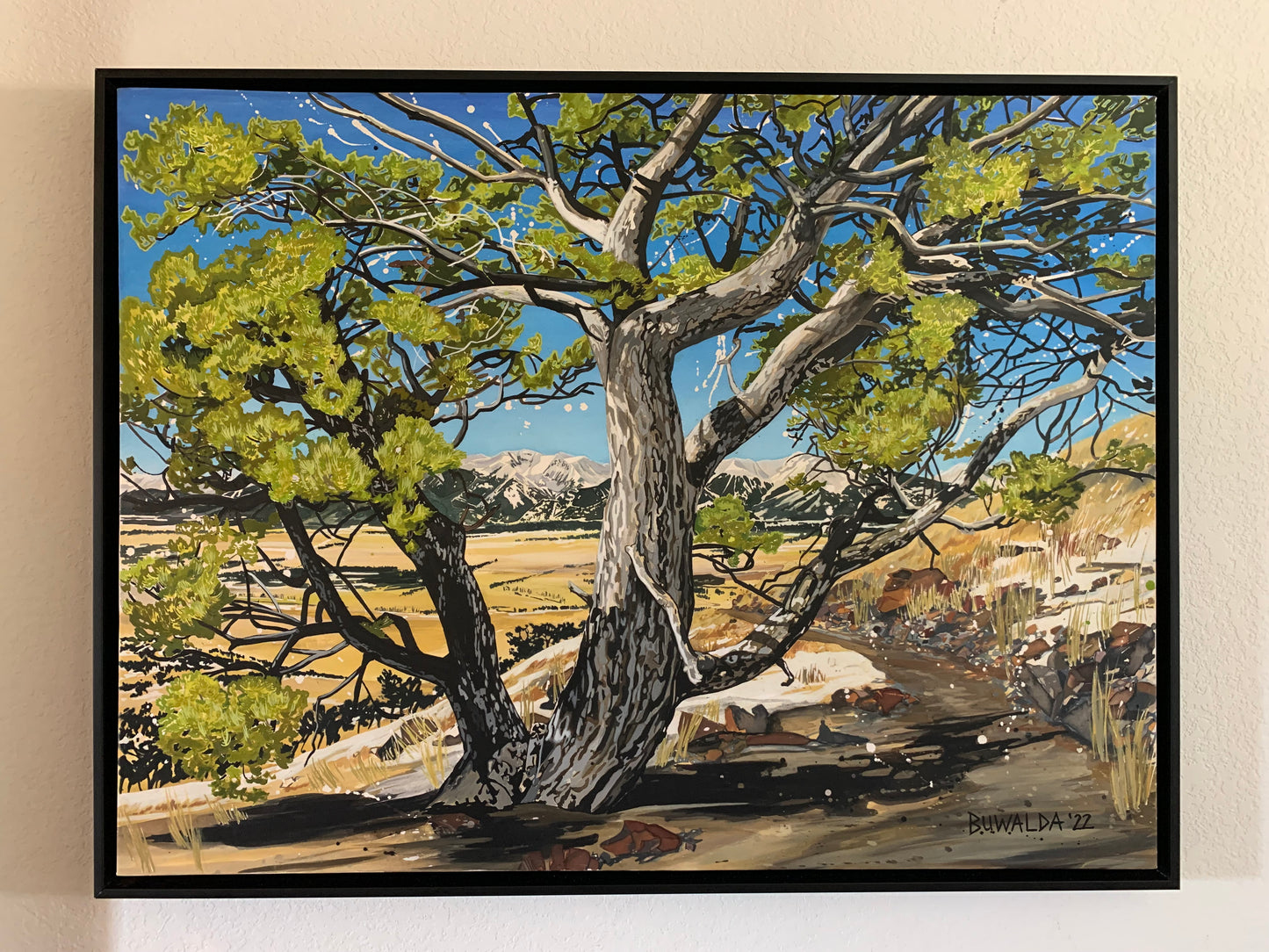 Original Painting Acrylic Ink on Stretched Watercolor Paper "Pinyon", 40"x30", 'Shelter-Wood' Series 2022 $4,000 SOLD