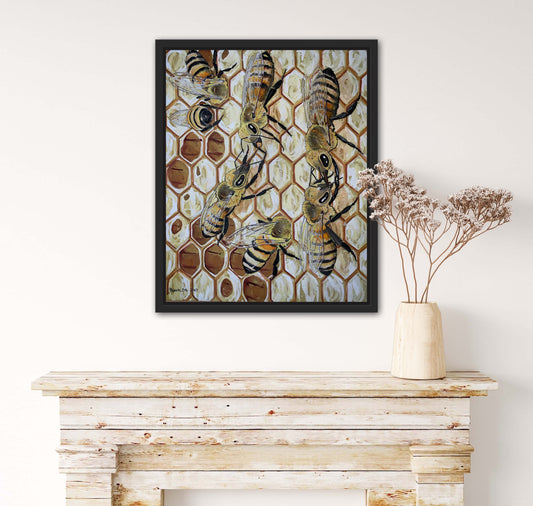 Original Painting, "Nectar Exchange", Honeybee Series, 2010 SALE from BFAS Private Collection