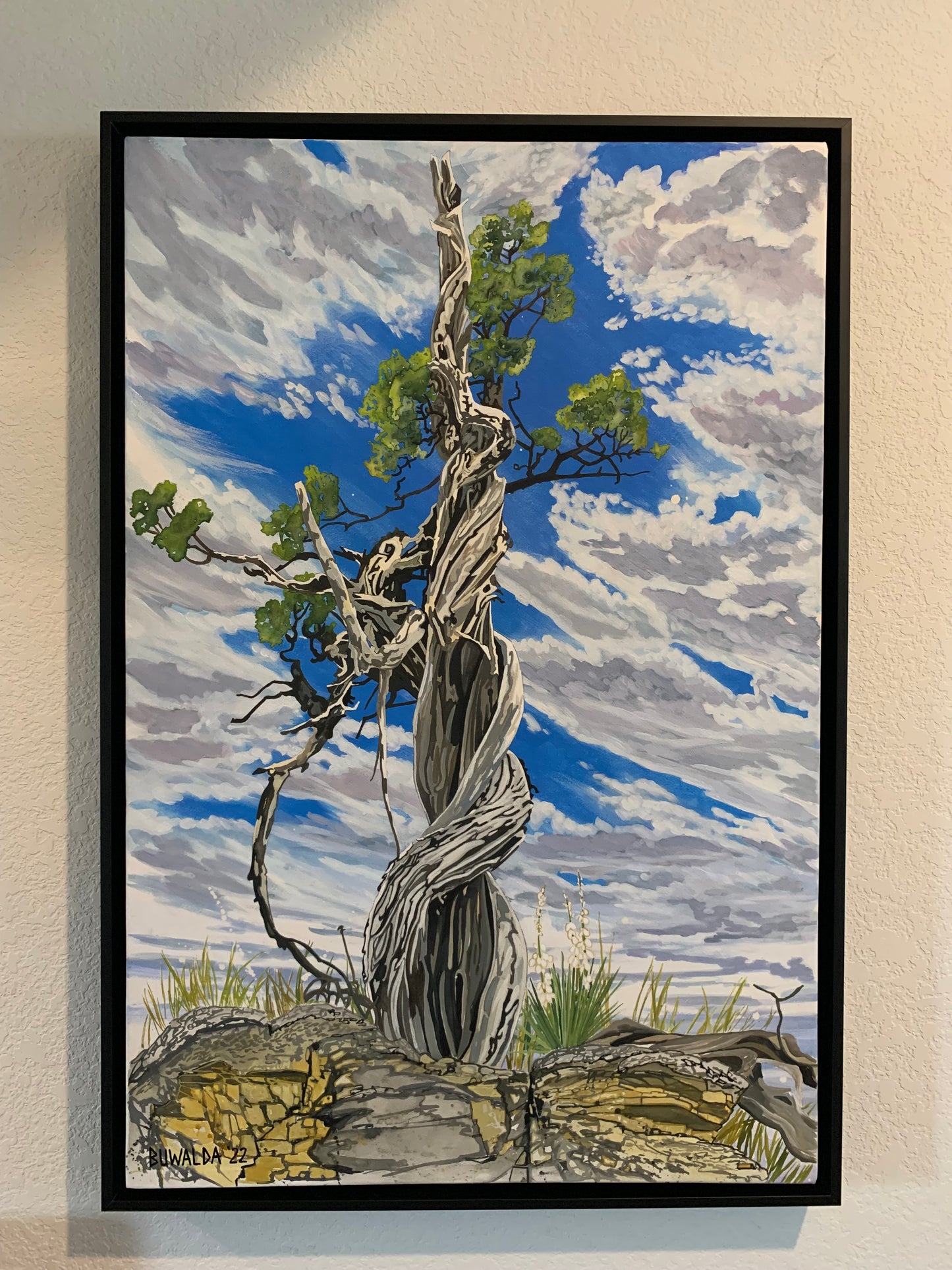 Original Painting, "Beacon", Acrylic Ink on stretched and mounted arches, 24"x36"