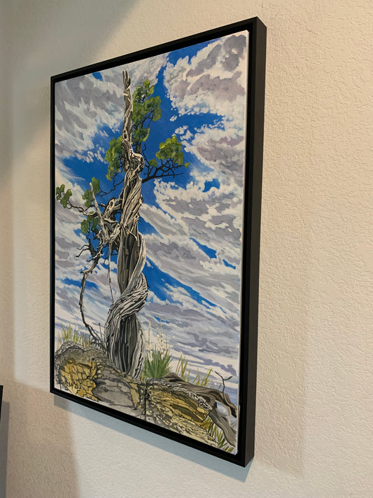 Original Painting, "Beacon", Acrylic Ink on stretched and mounted arches, 24"x36"